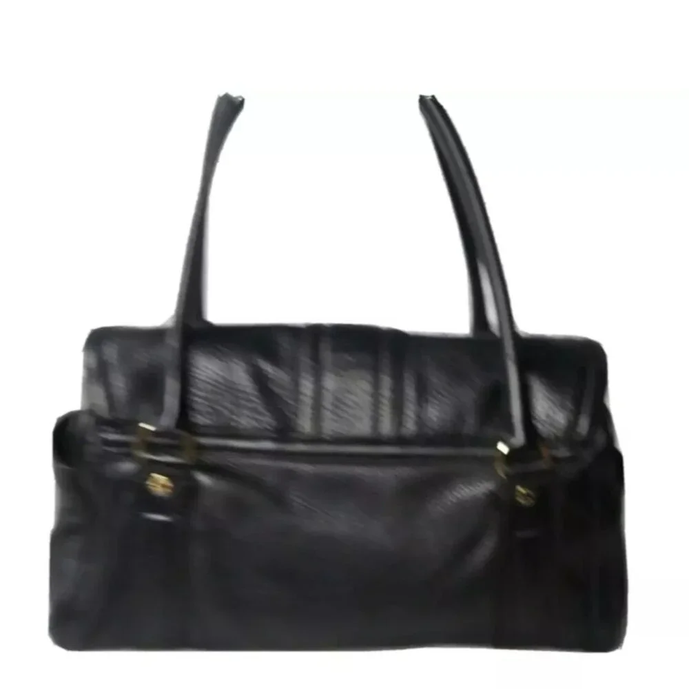 Michael Kors Handbag Black Pebbled Leather Satchel Large Purse - Picture 6 of 9